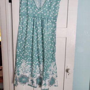 Pale Green and White Print Dress, size small